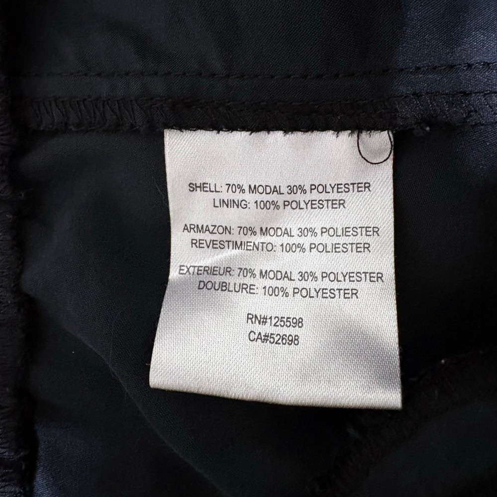 Ellen Tracy Pants Women Medium Black Modal Elastic Waist Cropped Gold Zip Pocket - Picture 7 of 7